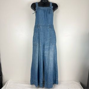 Anthropologie Pilcro Denim Wide Leg Jumpsuit Women's Size 31 Denim Overalls
